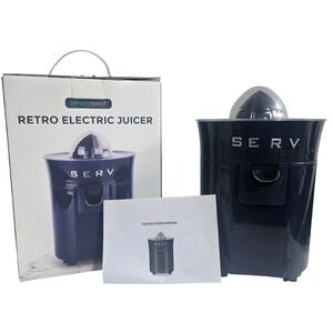 Servappetit Retro Electric Juicer Navy Blue Citrus Press w/ Manual Clean EUC